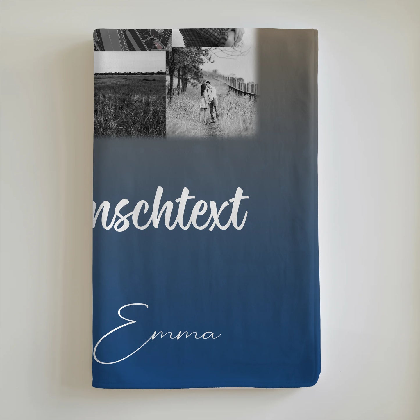 Personalisierte Namensdecke mit 10 Fotos Karte Wunschtext und Të dua Liebe auf Albanisch 6