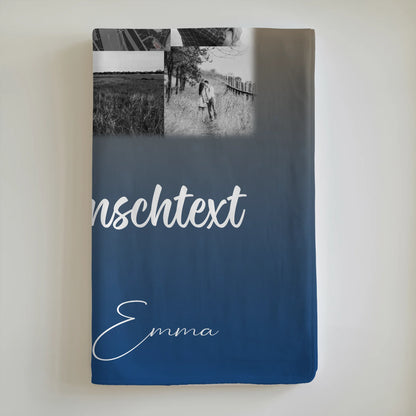 Personalisierte Namensdecke mit 10 Fotos Karte Wunschtext und Të dua Liebe auf Albanisch 6