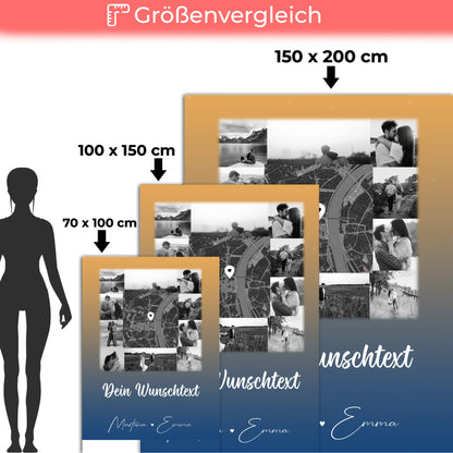 Personalisierte Namensdecke mit 10 Fotos Karte Wunschtext und Të dua Liebe auf Albanisch 5