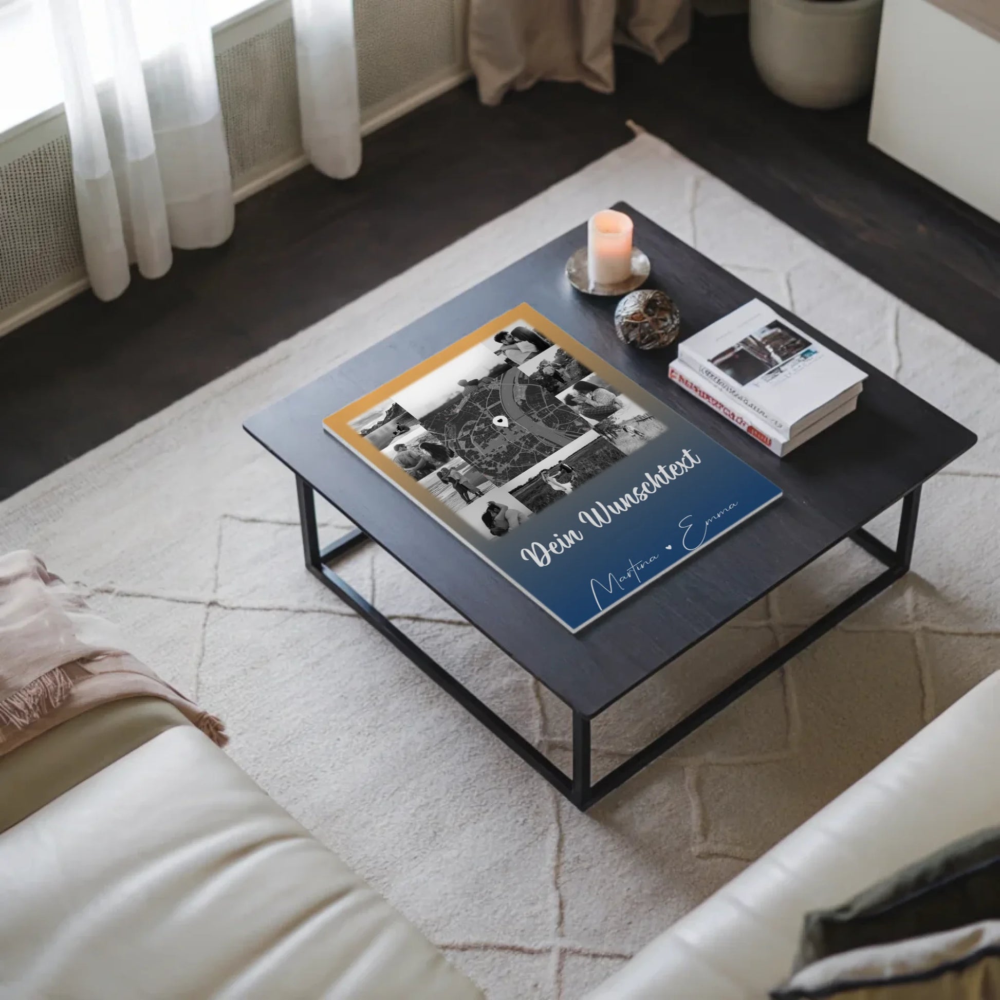 Personalisierbares Fotoboard Poster Magnetisch mit 10 Fotos Karte Wunschtext Të dua Liebe auf Albanisch 3