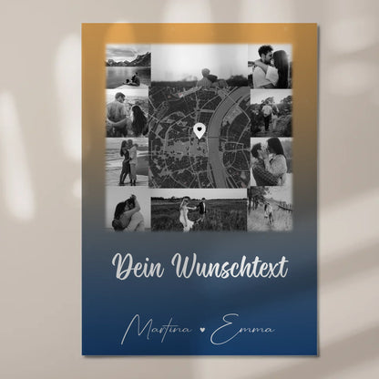Personalisierbares Fotoboard Poster Magnetisch mit 10 Fotos Karte Wunschtext Të dua Liebe auf Albanisch 7