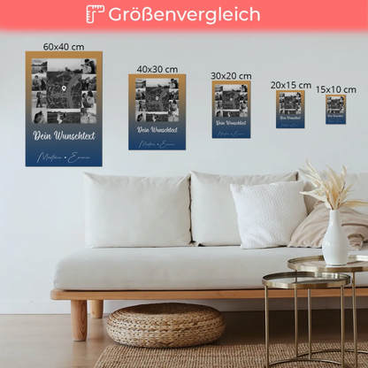 Personalisierbares Fotoboard Poster Magnetisch mit 10 Fotos Karte Wunschtext Të dua Liebe auf Albanisch