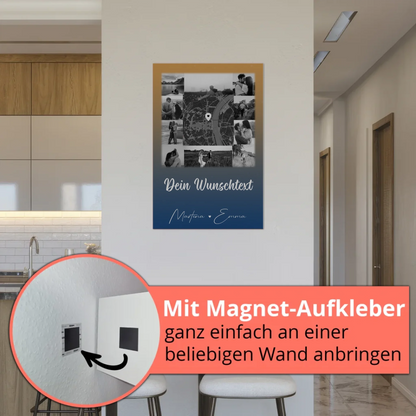 Personalisierbares Fotoboard Poster Magnetisch mit 10 Fotos Karte Wunschtext Të dua Liebe auf Albanisch
