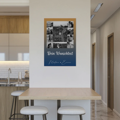 Personalisierbares Fotoboard Poster Magnetisch mit 10 Fotos Karte Wunschtext Të dua Liebe auf Albanisch