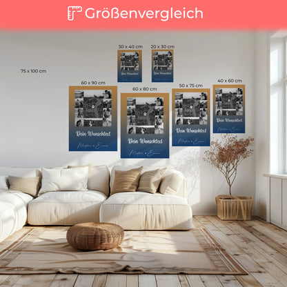 Personalisierte Leinwand Paare mit 10 Fotos Karte Wunschtext Të dua Liebe auf Albanisch