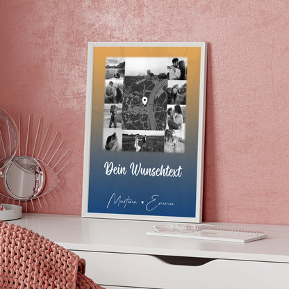 Partner Poster Personalisiert Të dua Liebe auf Albanisch mit 10 Fotos Karte Text