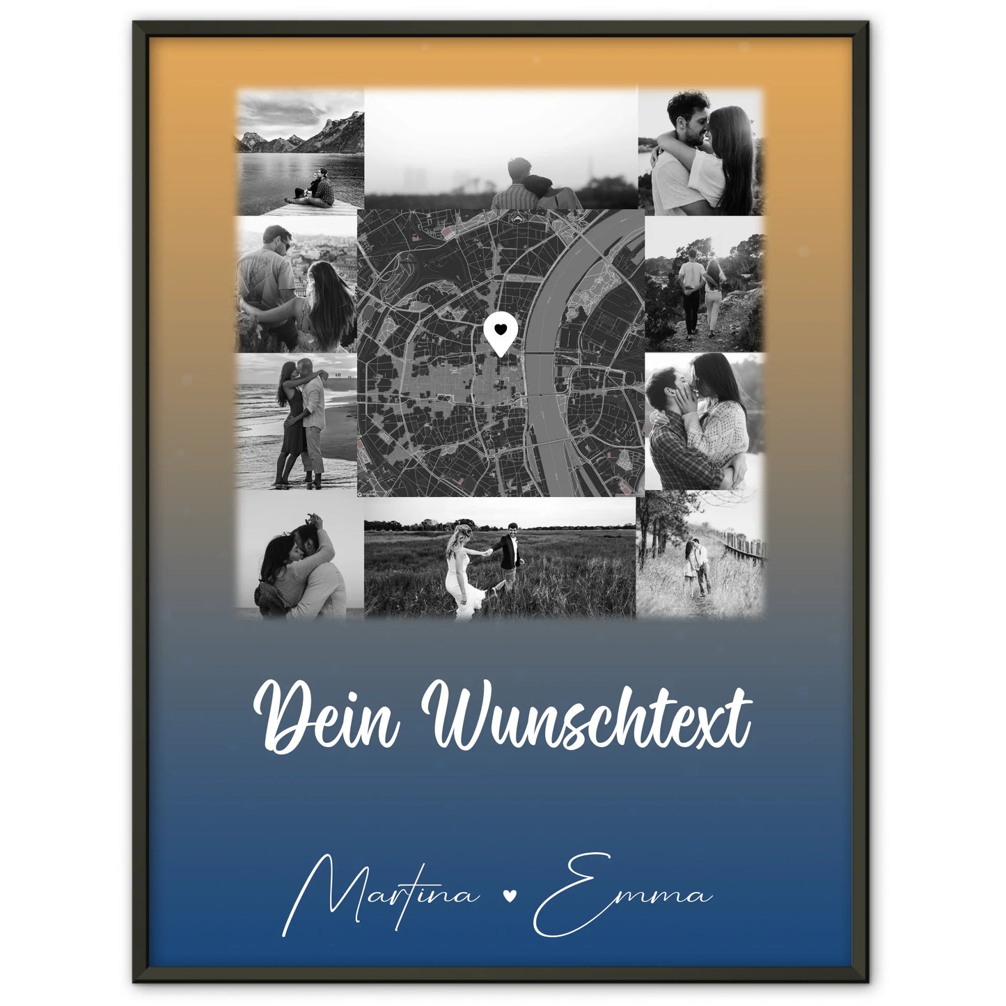 Partner Poster Personalisiert Të dua Liebe auf Albanisch mit 10 Fotos Karte Text