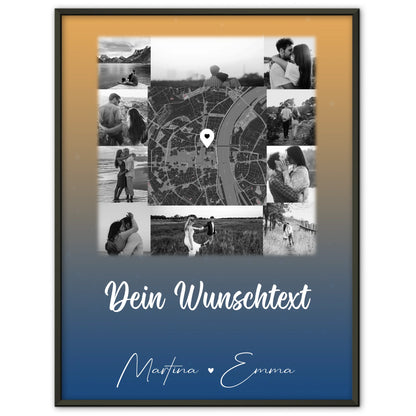 Partner Poster Personalisiert Të dua Liebe auf Albanisch mit 10 Fotos Karte Text