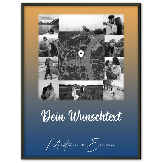 Partner Poster Personalisiert Të dua Liebe auf Albanisch mit 10 Fotos Karte Text