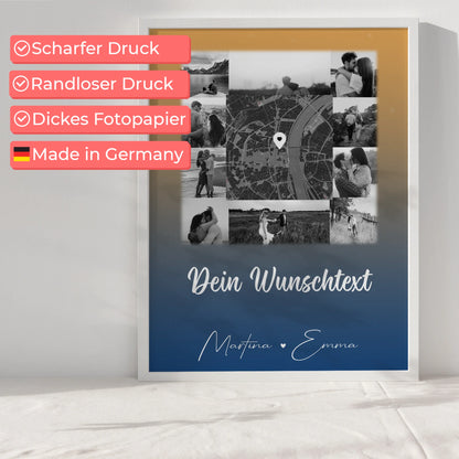 Partner Poster Personalisiert Të dua Liebe auf Albanisch mit 10 Fotos Karte Text