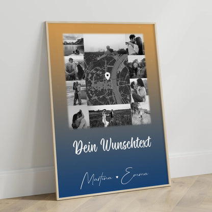 Partner Poster Personalisiert Të dua Liebe auf Albanisch mit 10 Fotos Karte Text