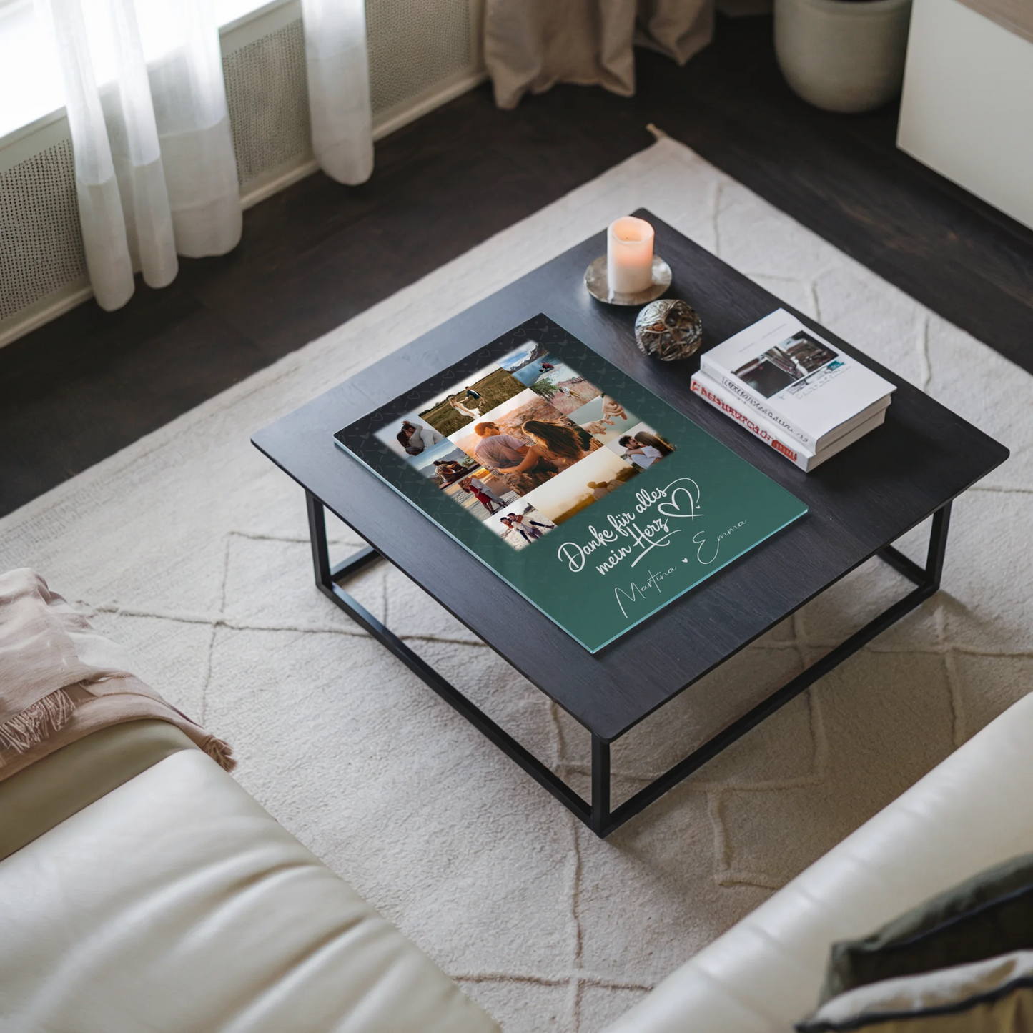 Personalisierte Fotogeschenke mit 11 Fotos auf Acrylglas Eu te amo Liebe auf Portugiesisch