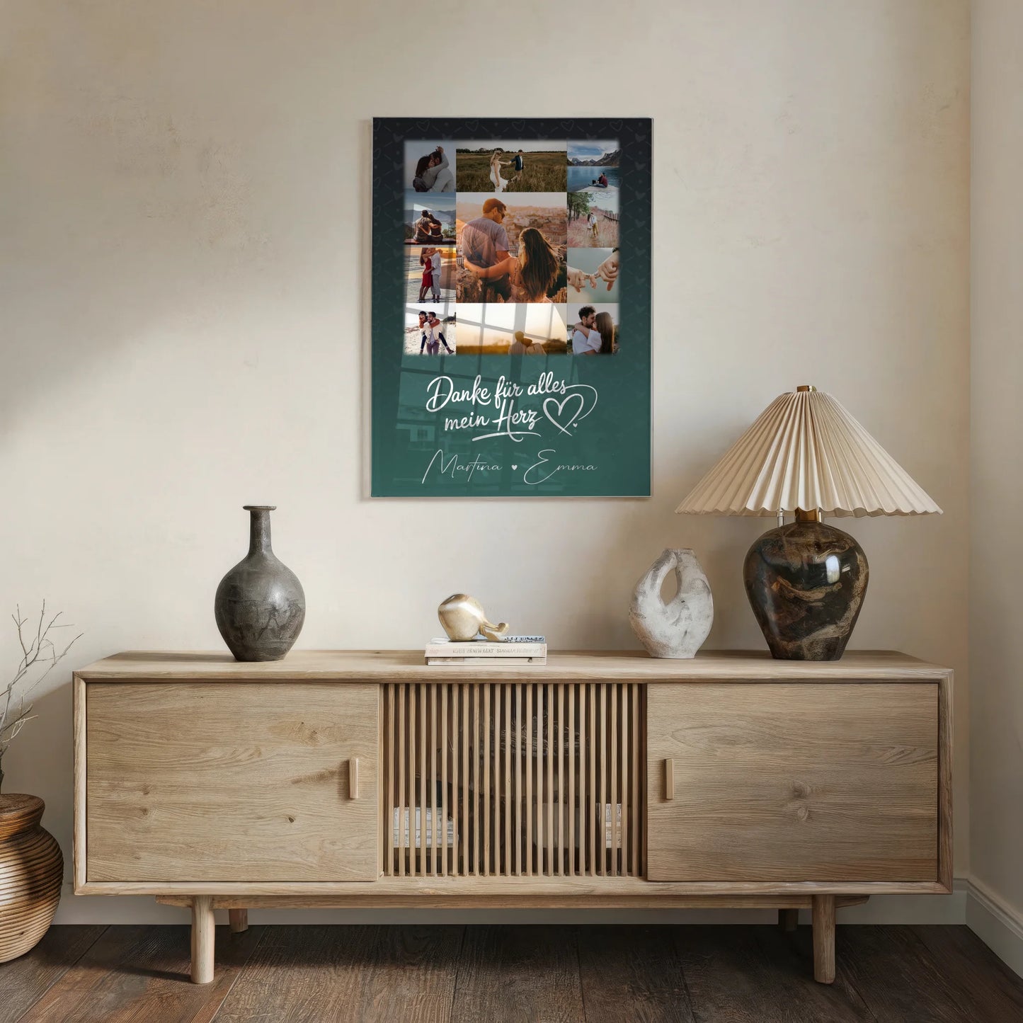 Personalisierte Fotogeschenke mit 11 Fotos auf Acrylglas Eu te amo Liebe auf Portugiesisch