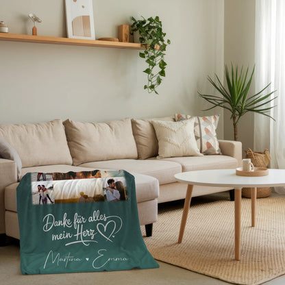 Personalisierte Kuscheldecke mit Namen 11 Fotos Eu te amo Liebe auf Portugiesisch 4