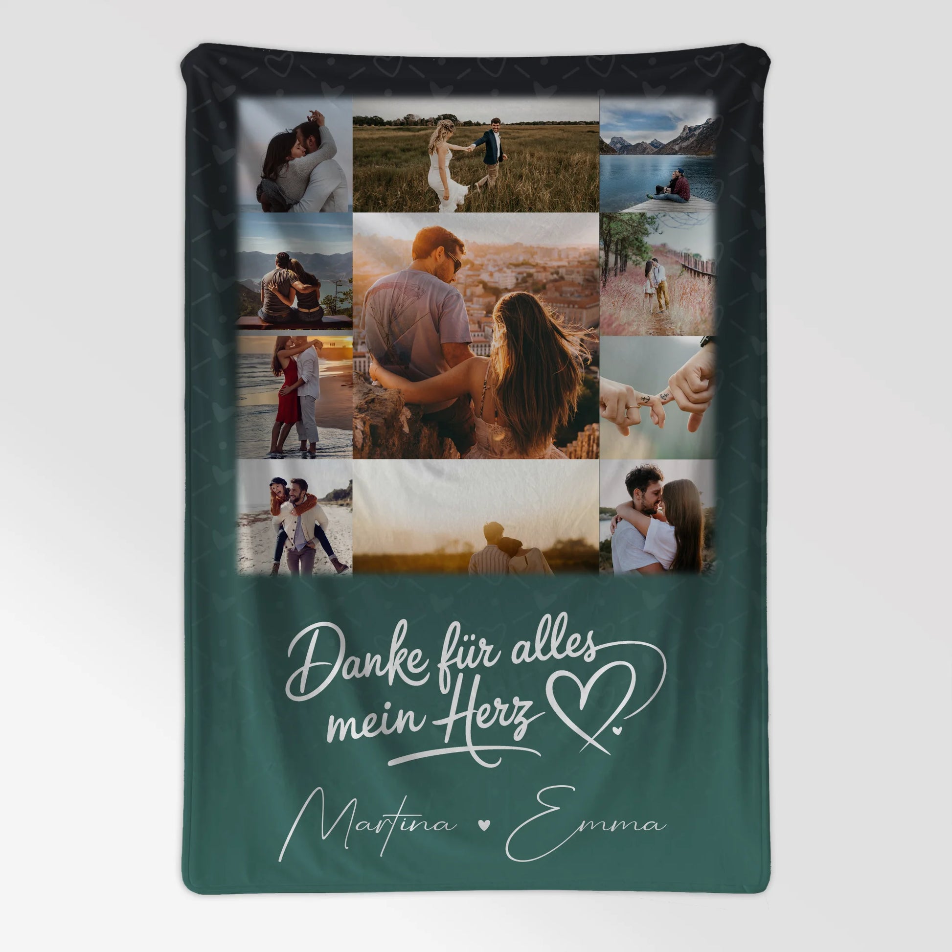 Personalisierte Kuscheldecke mit Namen 11 Fotos Eu te amo Liebe auf Portugiesisch 7