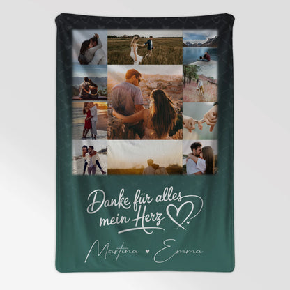 Personalisierte Kuscheldecke mit Namen 11 Fotos Eu te amo Liebe auf Portugiesisch 7