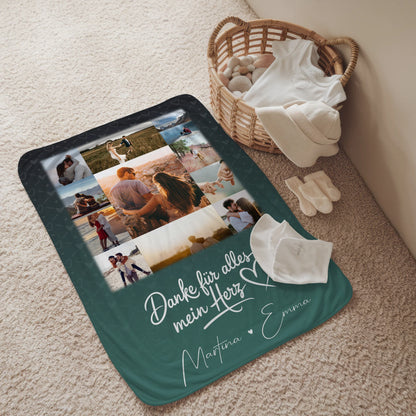 Personalisierte Kuscheldecke mit Namen 11 Fotos Eu te amo Liebe auf Portugiesisch 2