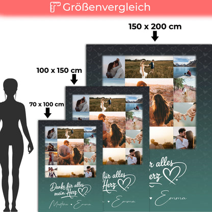 Personalisierte Kuscheldecke mit Namen 11 Fotos Eu te amo Liebe auf Portugiesisch 5