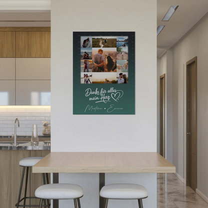 Personalisierbares Fotoboard Magnet Wandbild mit 11 Fotos Eu te amo Liebe auf Portugiesisch 8