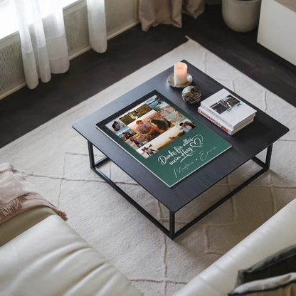 Personalisierbares Fotoboard Magnet Wandbild mit 11 Fotos Eu te amo Liebe auf Portugiesisch