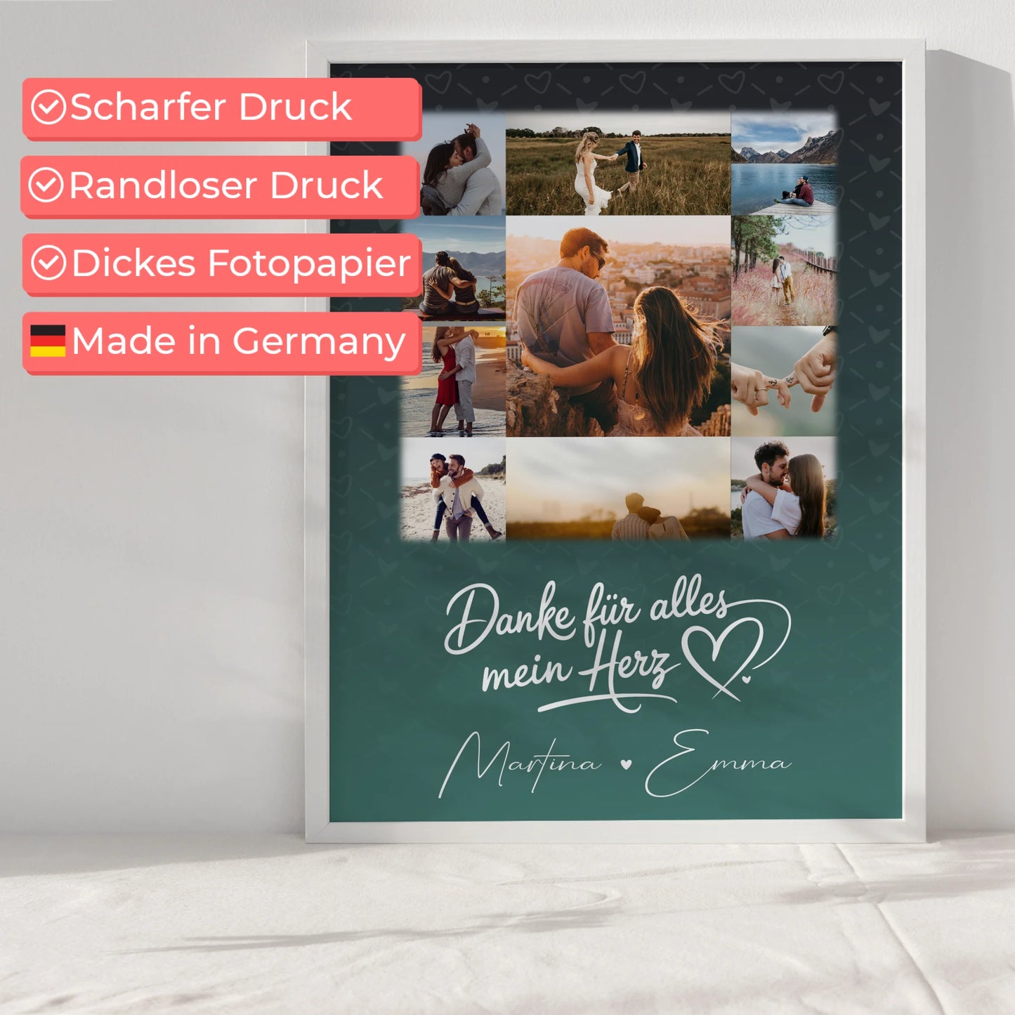 Liebesposter mit 11 Fotos Eu te amo Liebe auf Portugiesisch