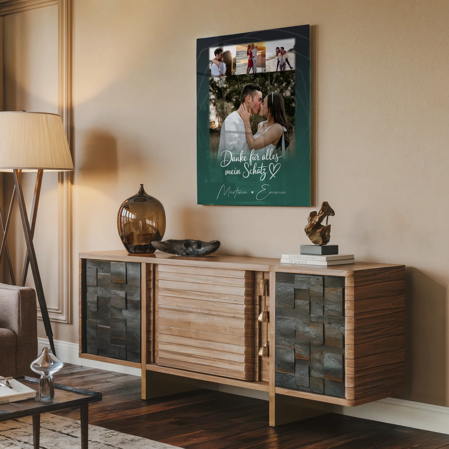 Personalisierte Foto Acrylglas Wanddekoration mit 4 Fotos Szeretlek Liebe auf Ungarisch