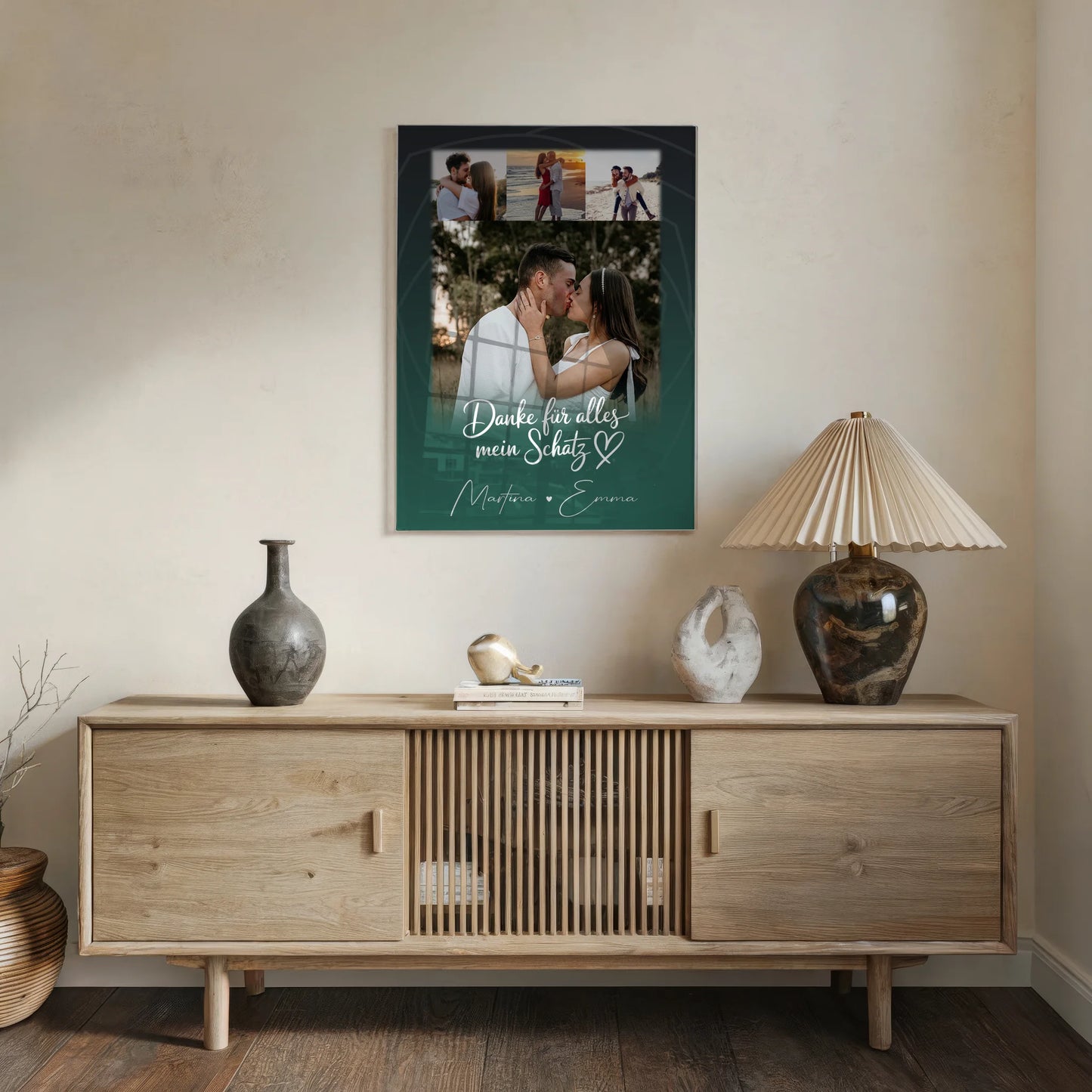 Personalisierte Foto Acrylglas Wanddekoration mit 4 Fotos Szeretlek Liebe auf Ungarisch