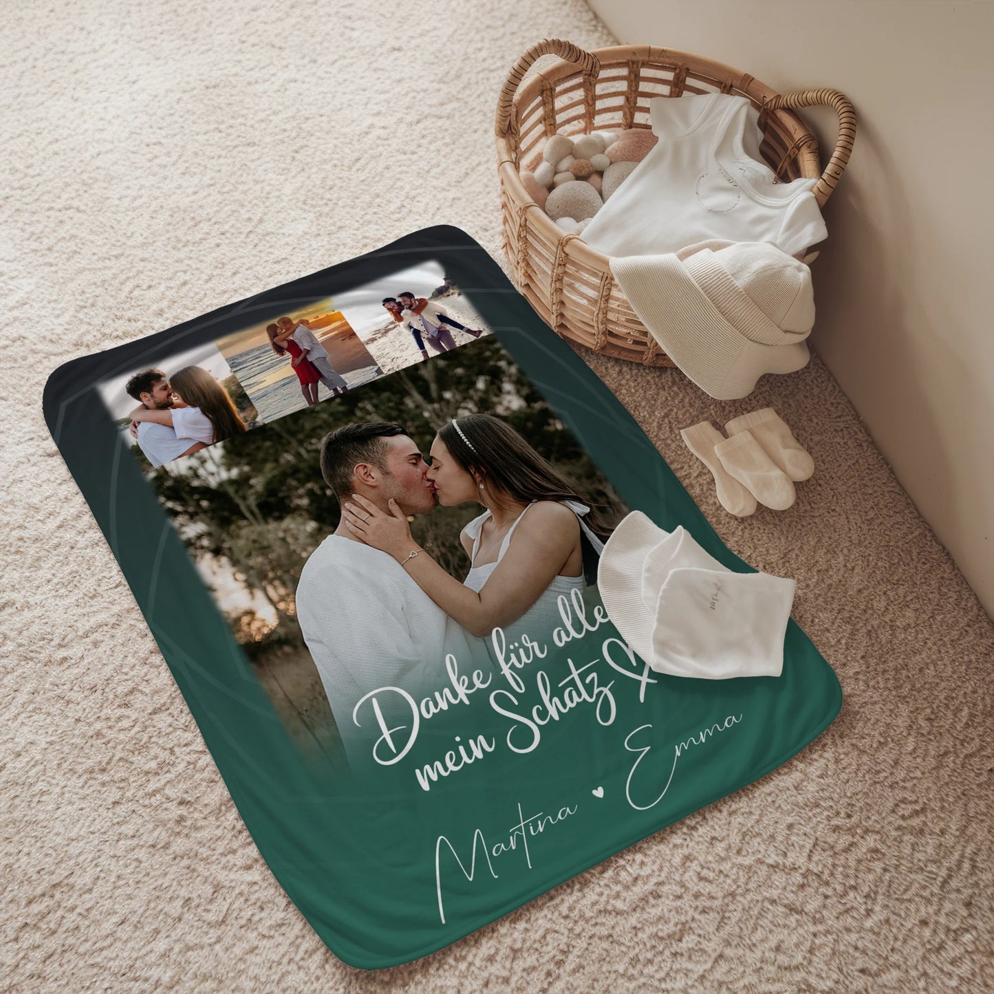 Kuscheldecke Mit Namen 4 Fotos Szeretlek Liebe auf Ungarisch Personalisiertes Geschenk 2