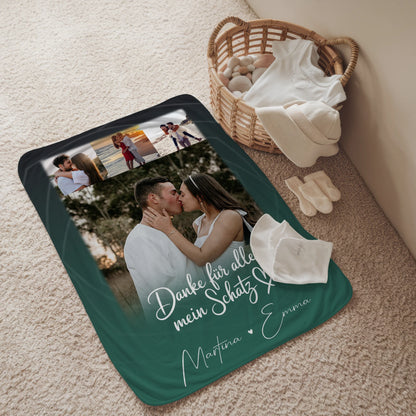 Kuscheldecke Mit Namen 4 Fotos Szeretlek Liebe auf Ungarisch Personalisiertes Geschenk 2