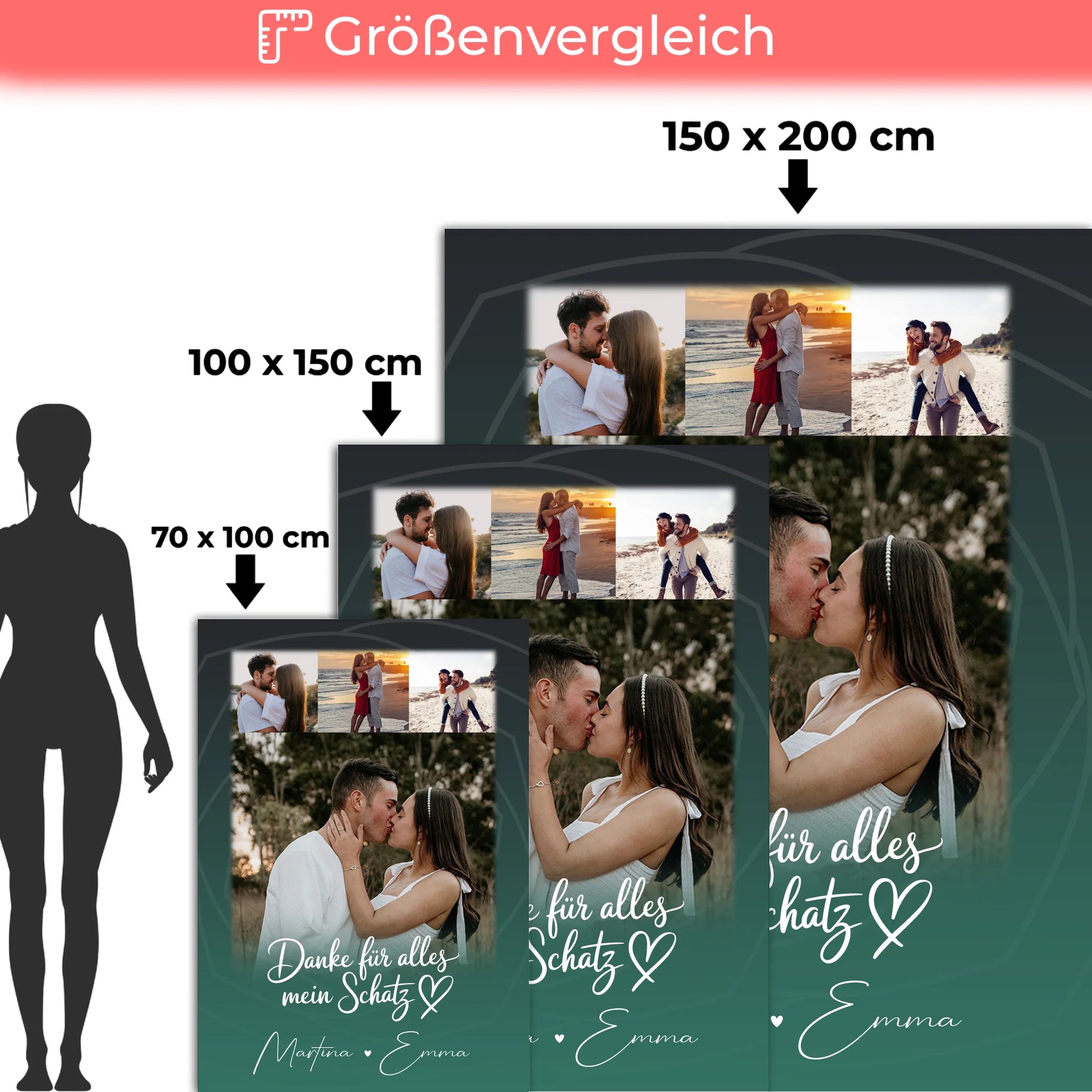 Kuscheldecke Mit Namen 4 Fotos Szeretlek Liebe auf Ungarisch Personalisiertes Geschenk 5