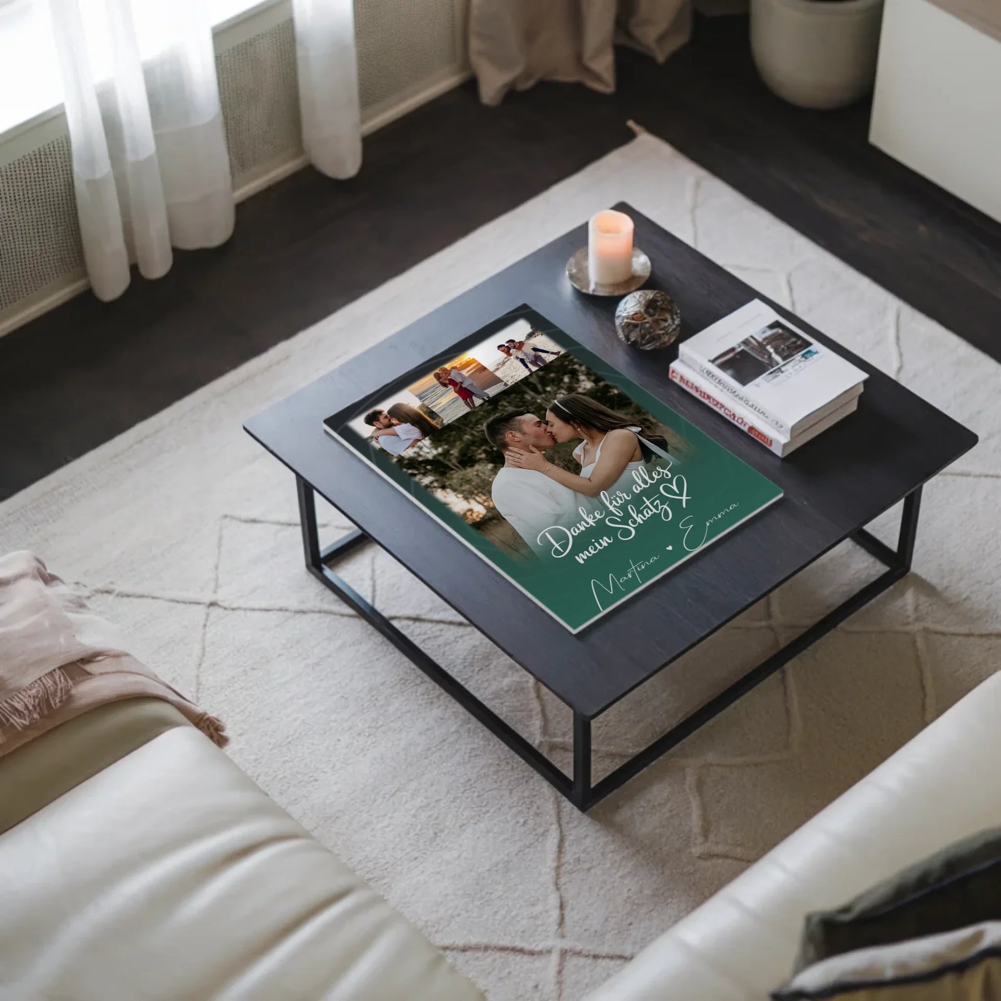 Personalisierbares Fotoboard Magnet Wandbild mit 4 Fotos Szeretlek Liebe auf Ungarisch 3