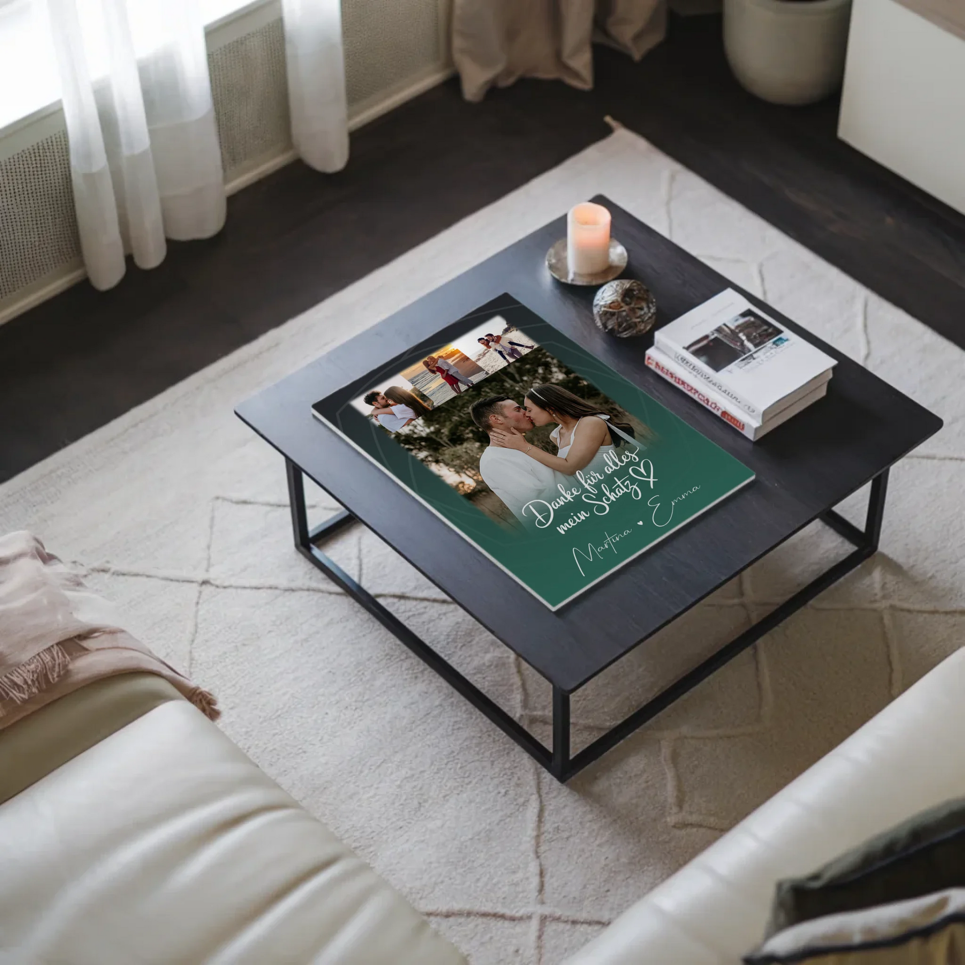 Personalisierbares Fotoboard Magnet Wandbild mit 4 Fotos Szeretlek Liebe auf Ungarisch 9