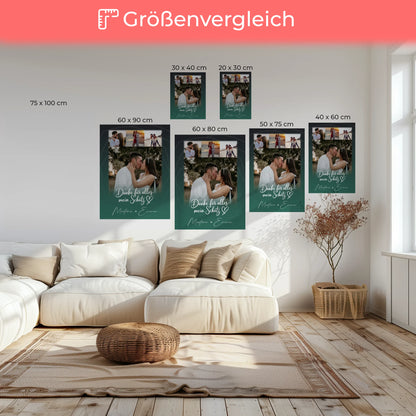 Leinwand Für Paare mit 4 Fotos Szeretlek Liebe auf Ungarisch personalisiertes Geschenk