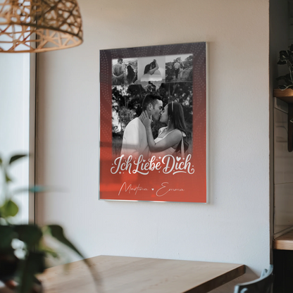 Acrylglas Mit Foto 4 Fotos und 1 Kleines Herz Foto Te Amo Personalisiertes Geschenk