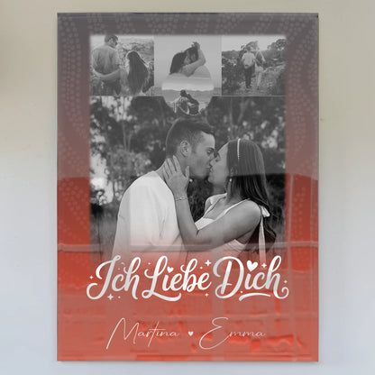 Acrylglas Mit Foto 4 Fotos und 1 Kleines Herz Foto Te Amo Personalisiertes Geschenk