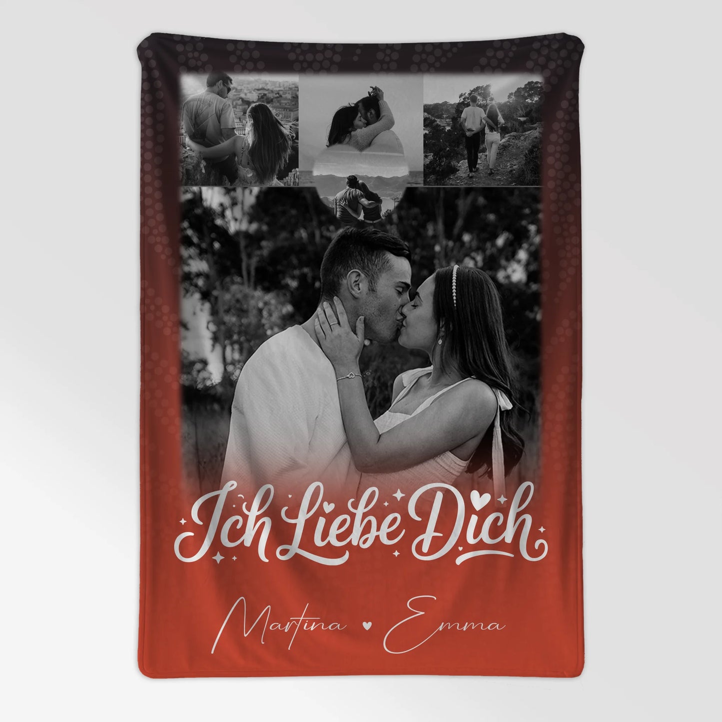 Kuscheldecke Mit Namen 4 Fotos und 1 Kleines Herz Foto Te Amo personalisiertes Geschenk 7