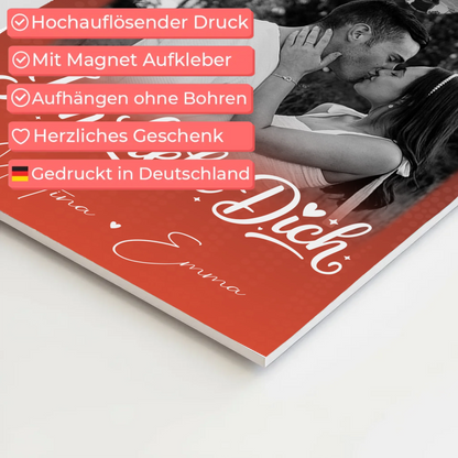 Personalisierbares Fotoboard Magnet Wandbild mit 4 Fotos und kleinem Herz Te Amo 4