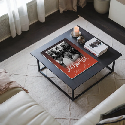 Personalisierbares Fotoboard Magnet Wandbild mit 4 Fotos und kleinem Herz Te Amo 9