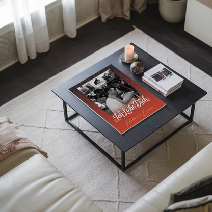 Personalisierbares Fotoboard Magnet Wandbild mit 4 Fotos und kleinem Herz Te Amo