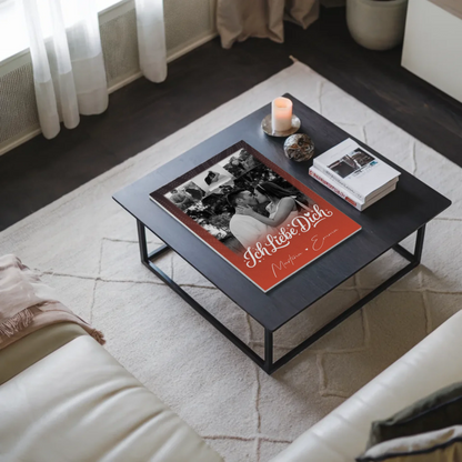 Personalisierbares Fotoboard Magnet Wandbild mit 4 Fotos und kleinem Herz Te Amo
