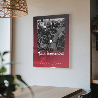 Personalisierte Geschenke mit Foto Acrylglas 4 Fotos Karte Wunschtext Ti Amo für besondere Momente