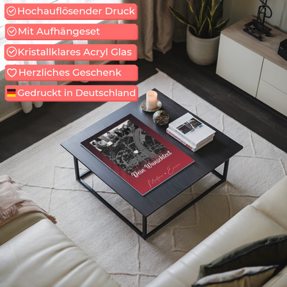 Personalisierte Geschenke mit Foto Acrylglas 4 Fotos Karte Wunschtext Ti Amo für besondere Momente