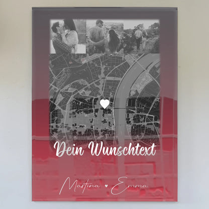 Personalisierte Geschenke mit Foto Acrylglas 4 Fotos Karte Wunschtext Ti Amo für besondere Momente