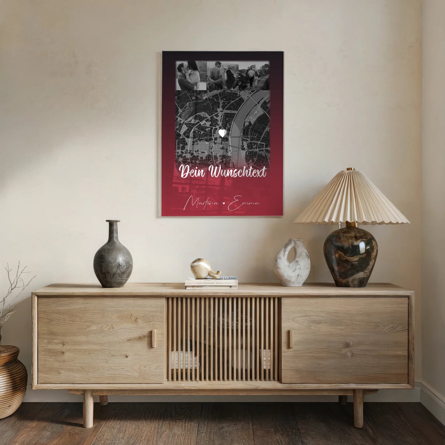 Personalisierte Geschenke mit Foto Acrylglas 4 Fotos Karte Wunschtext Ti Amo für besondere Momente