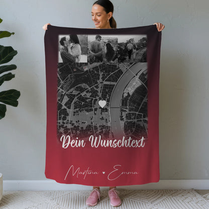 Kuscheldecke Mit Namen 4 Fotos Karte Wunschtext Ti Amo personalisiertes Geschenk 1