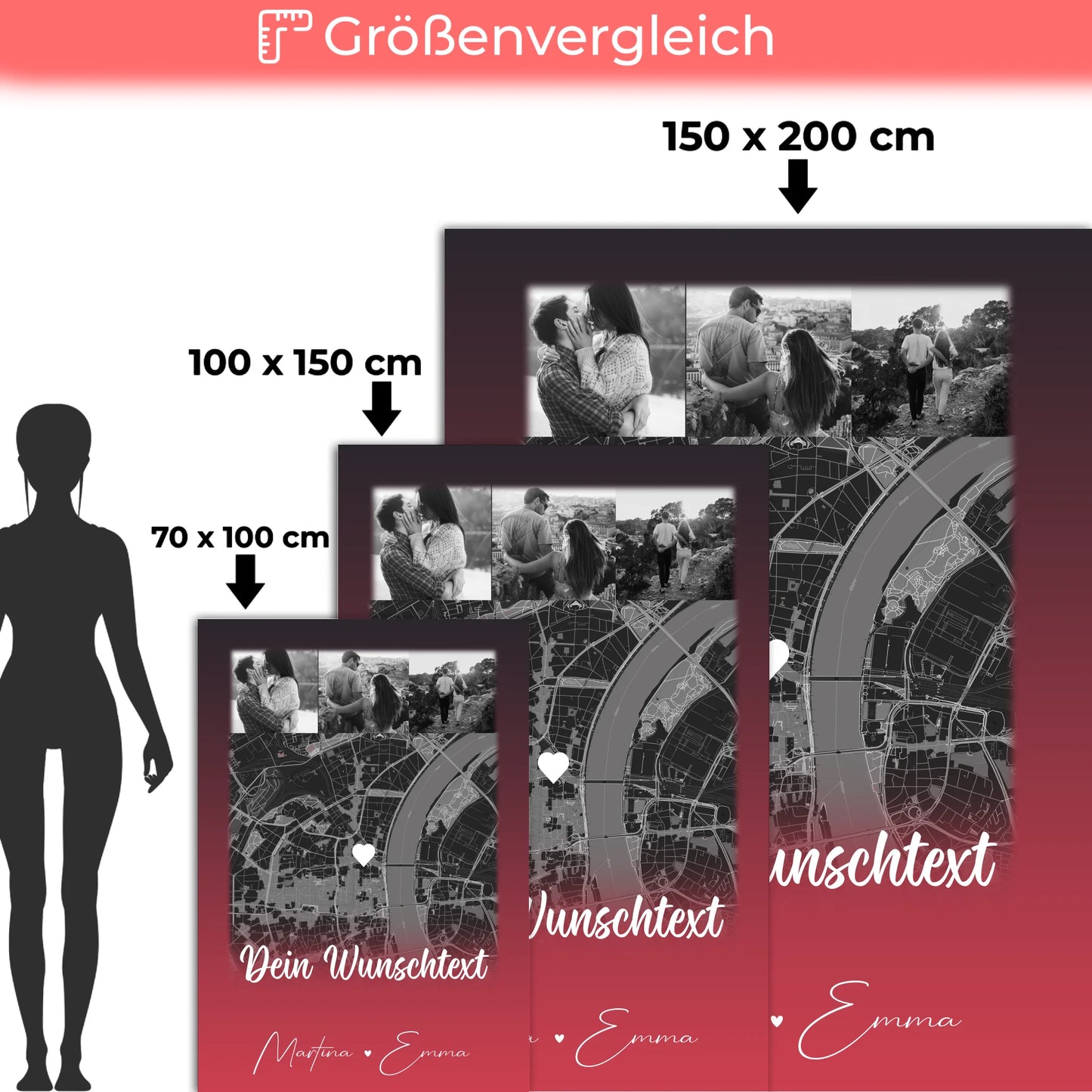 Kuscheldecke Mit Namen 4 Fotos Karte Wunschtext Ti Amo personalisiertes Geschenk 5