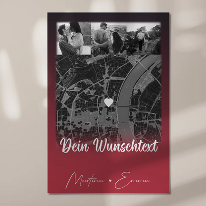 Personalisiertes Fotoboard Magnet Poster mit 4 Fotos Karte Wunschtext Ti Amo für einzigartige Geschenke
