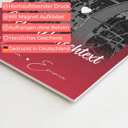 Personalisiertes Fotoboard Magnet Poster mit 4 Fotos Karte Wunschtext Ti Amo für einzigartige Geschenke
