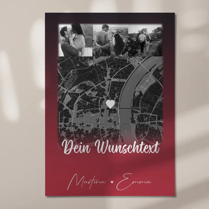 Personalisiertes Fotoboard Magnet Poster mit 4 Fotos Karte Wunschtext Ti Amo für einzigartige Geschenke