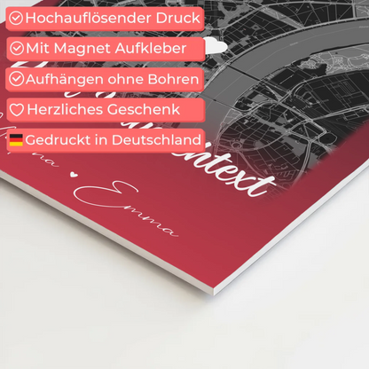 Personalisiertes Fotoboard Magnet Poster mit 4 Fotos Karte Wunschtext Ti Amo für einzigartige Geschenke